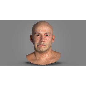 3D Real PBR Marcus Human Head Jaw Sideways Right AU30 model